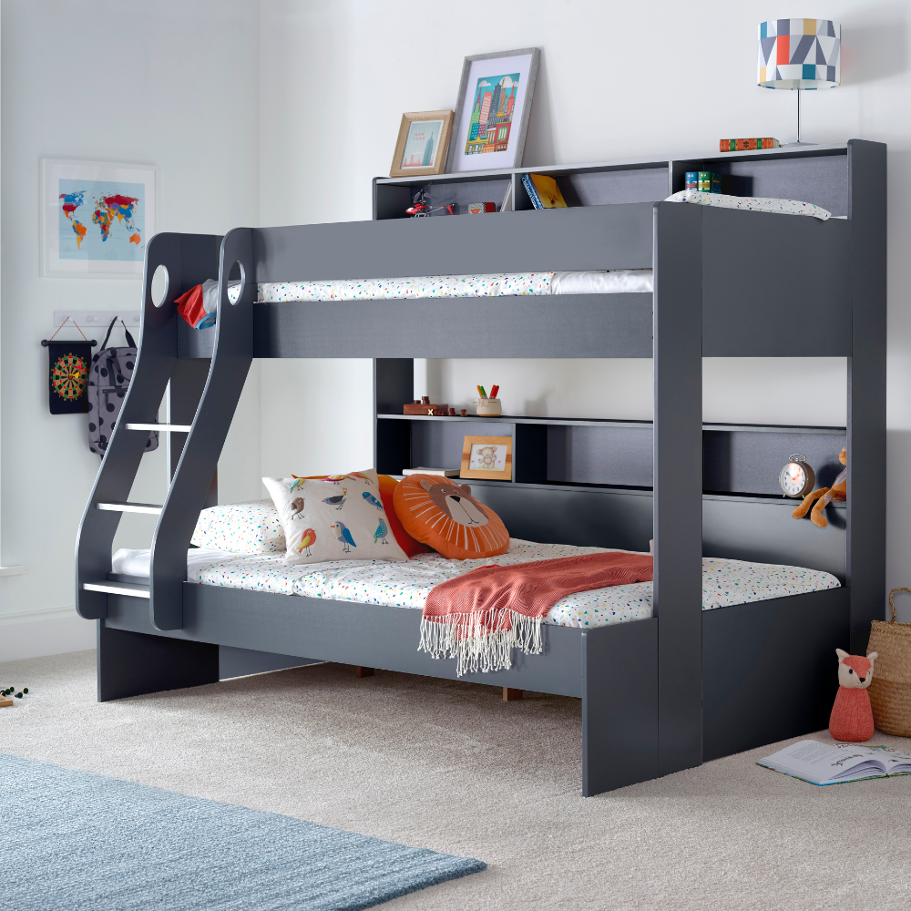 Oliver Onyx Grey Storage Triple Sleeper Bunk Bed