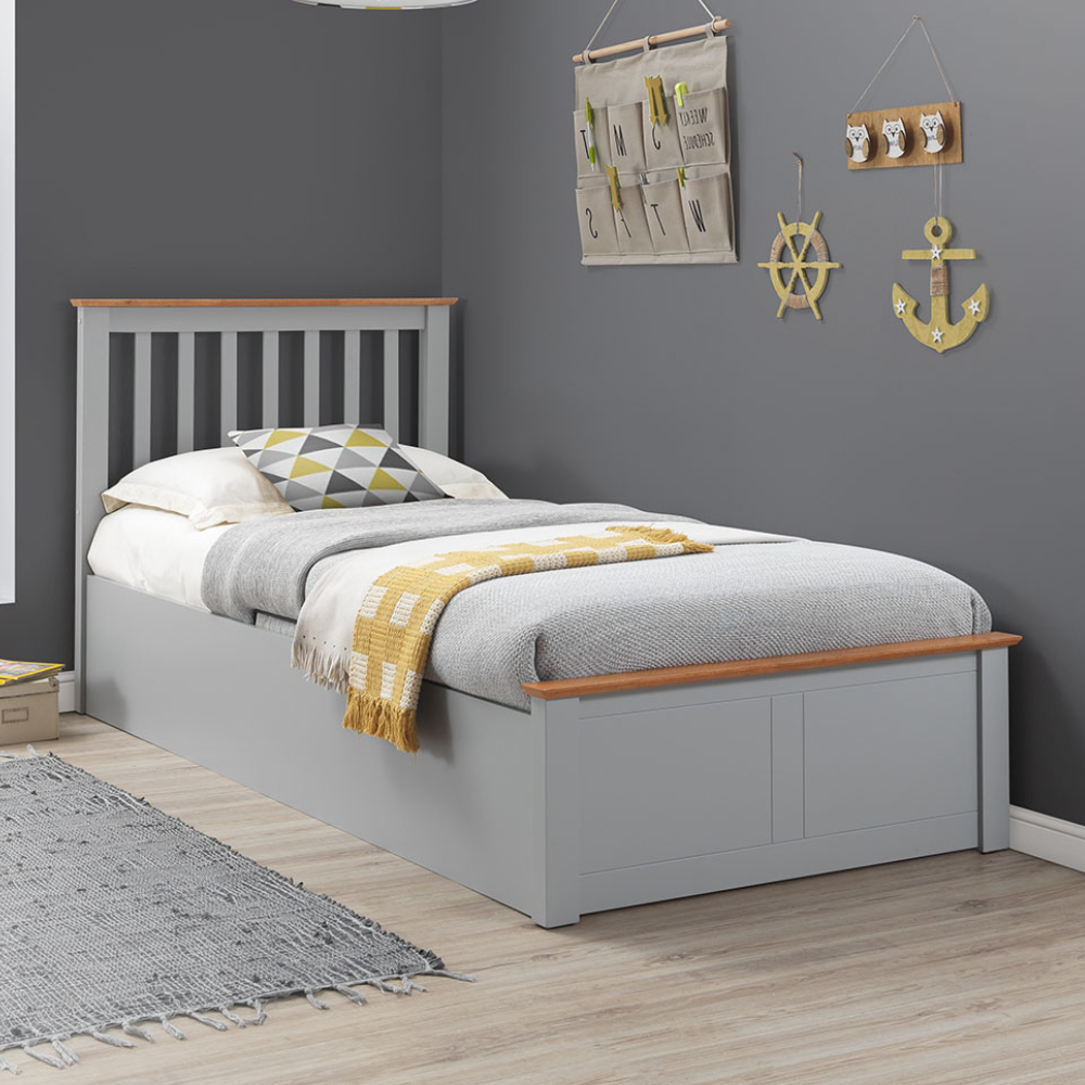 Francis White Wooden Ottoman Storage Bed Frame