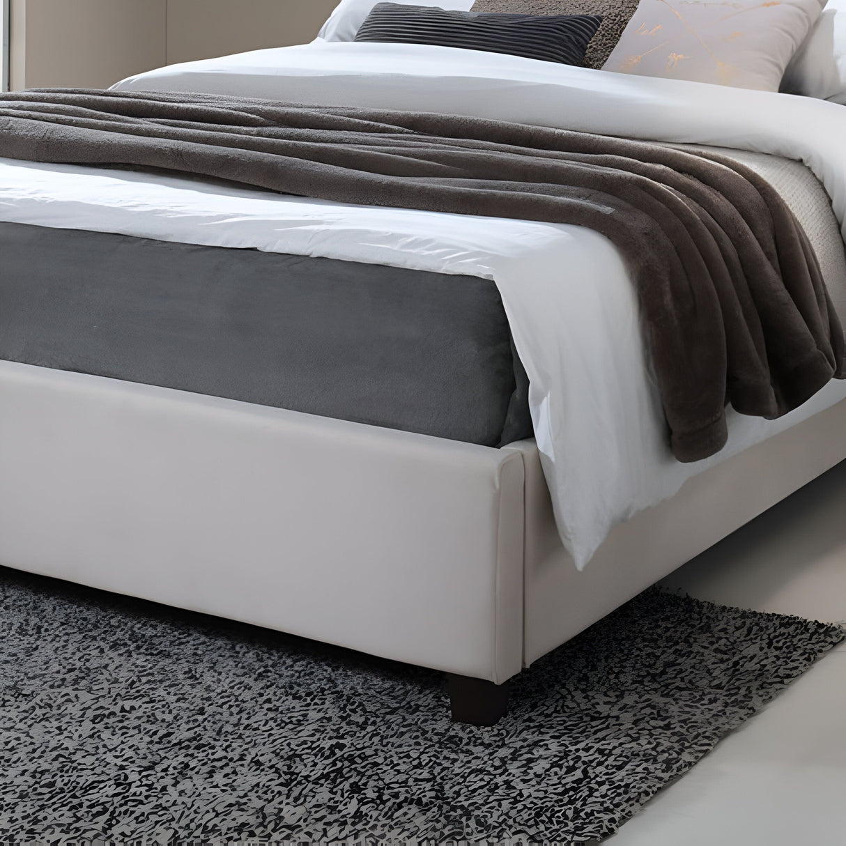 Infinity Cream Upholstered Bed Frame
