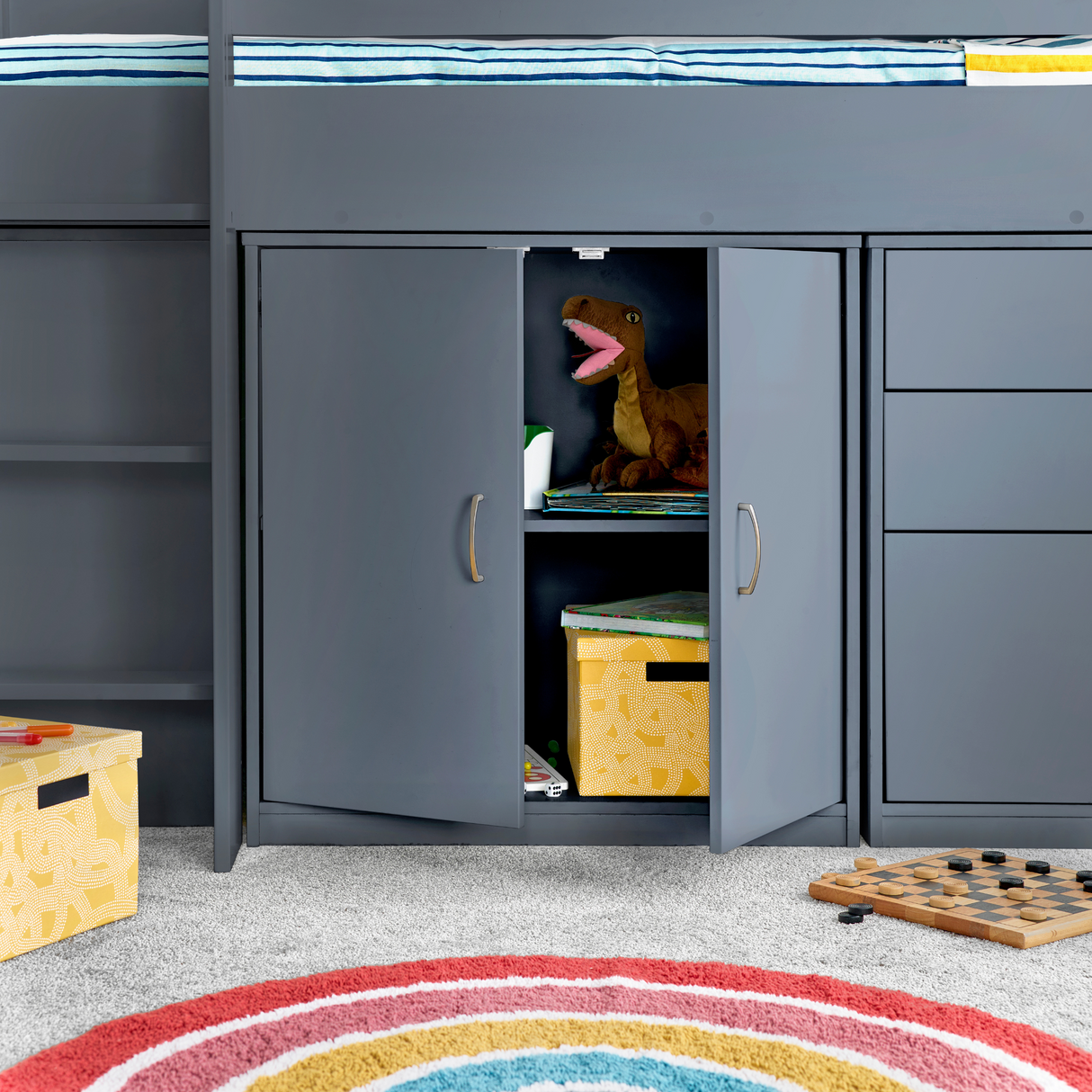 Lacy Grey Storage Mid Sleeper