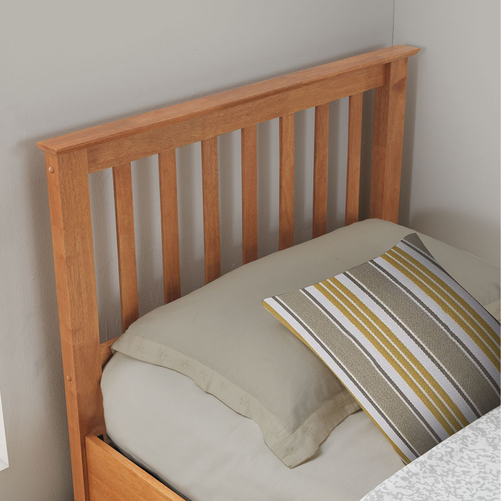 Francis Oak Wooden Ottoman Storage Bed Frame