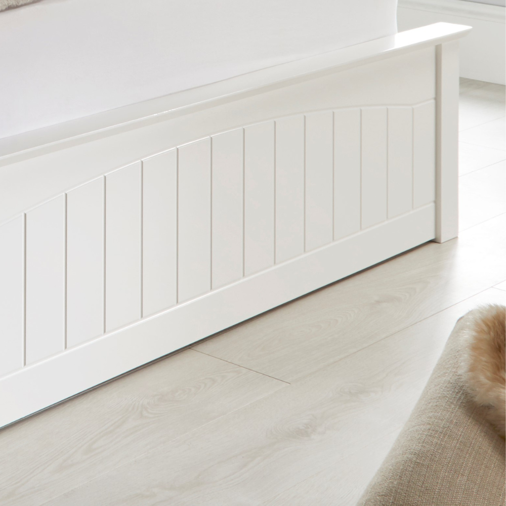 Grayson White Wooden Ottoman Bed Frame