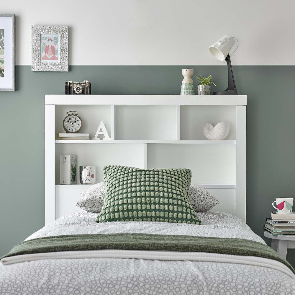 Oscar White Single Wooden Ottoman Bed