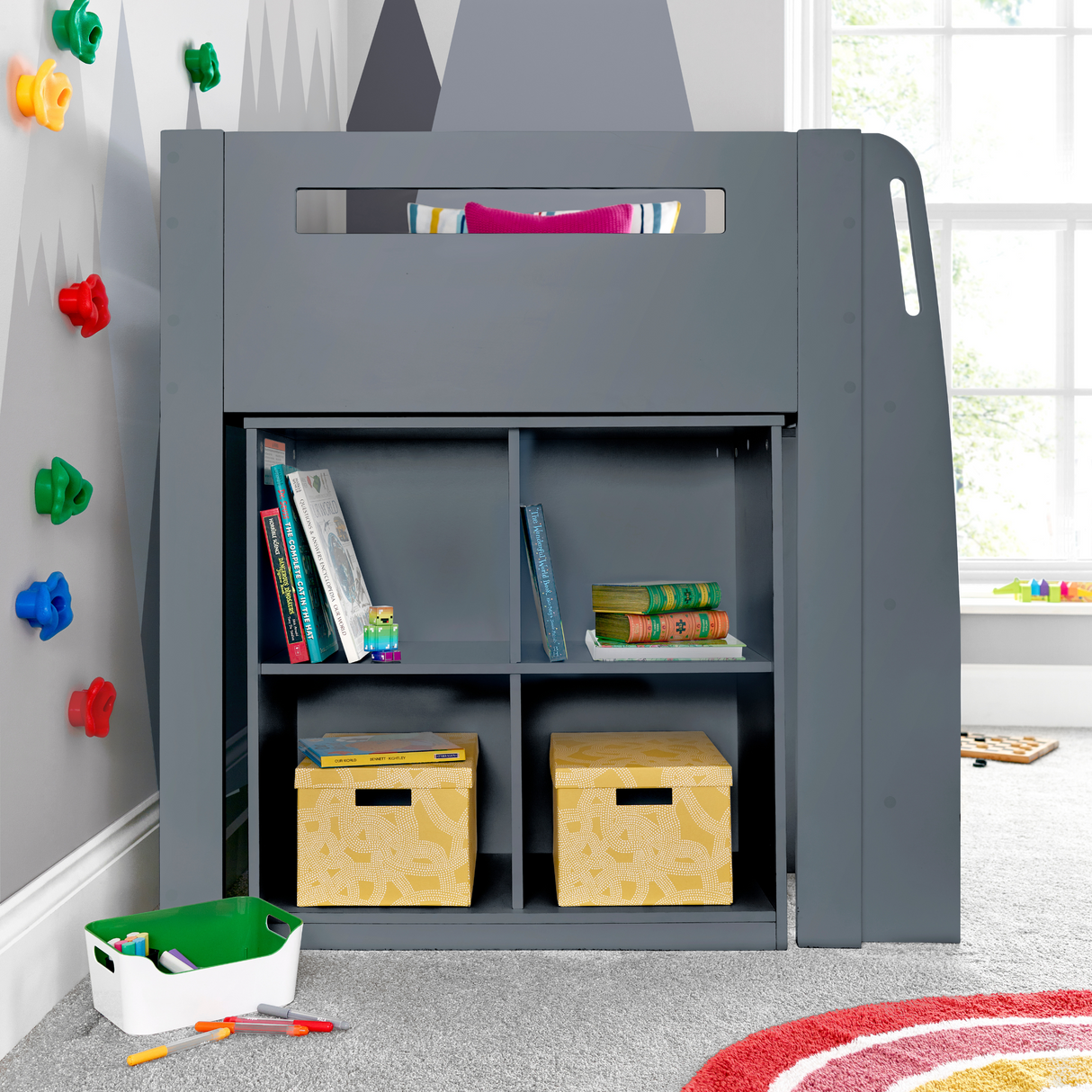 Lacy Grey Storage Mid Sleeper