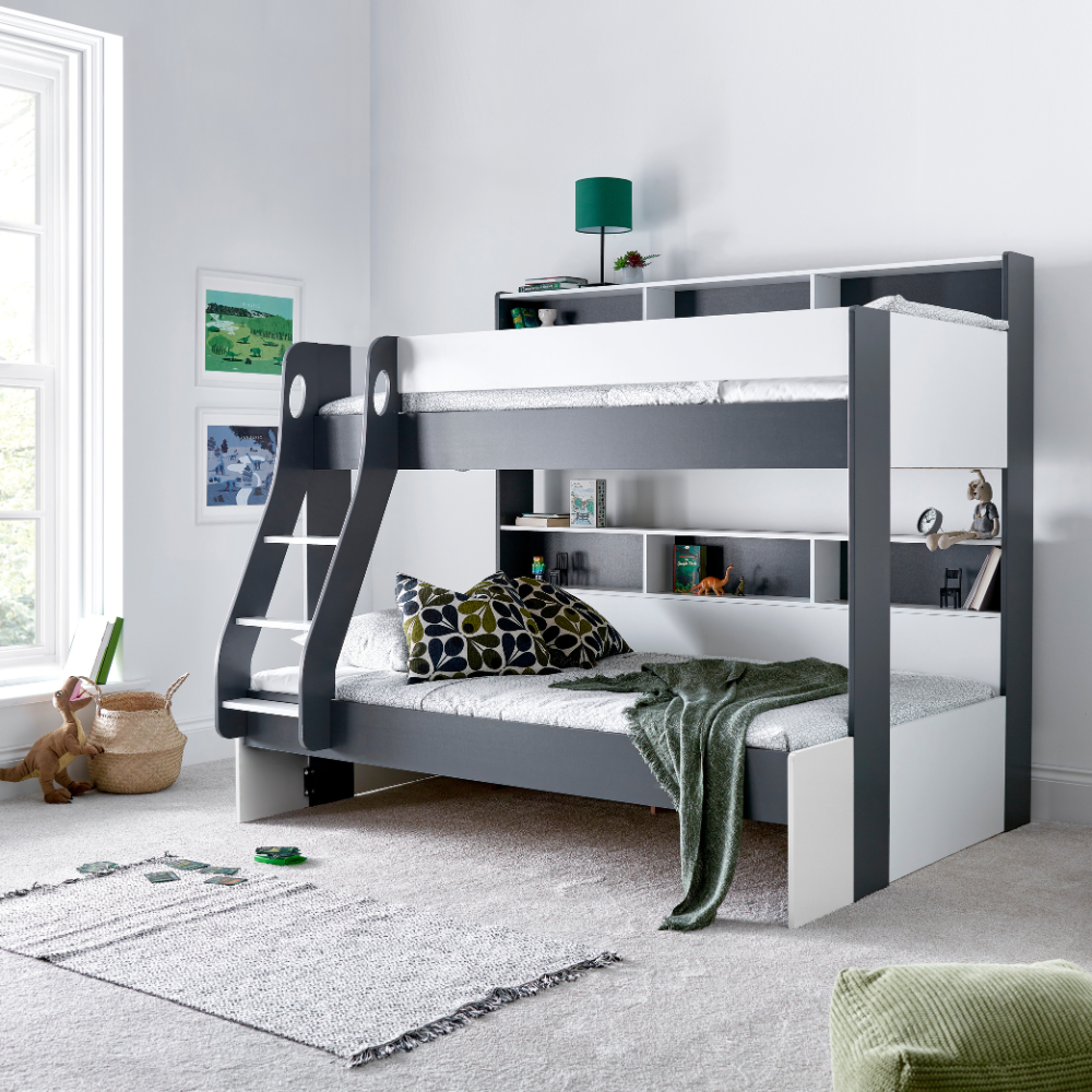 Oliver Onyx Grey Storage Triple Sleeper Bunk Bed