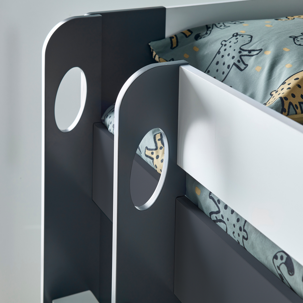 Oliver Grey & White Storage Triple Sleeper Bunk Bed