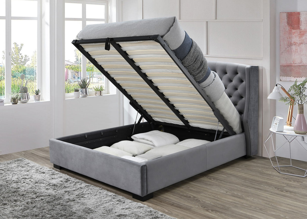 Ambassador Grey Upholstered Bed Frame