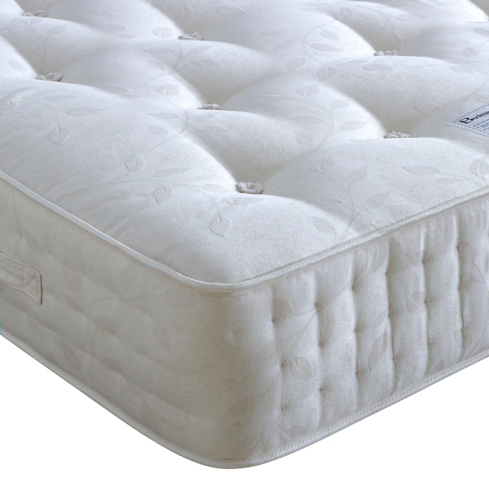 White mattress with quilted surface on a white background