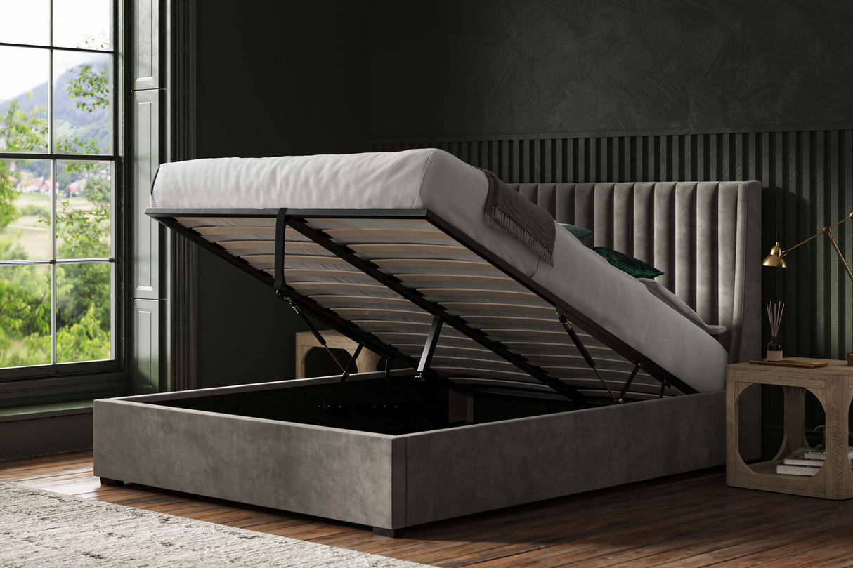 Bramcote Velvet Ottoman Bed Frame