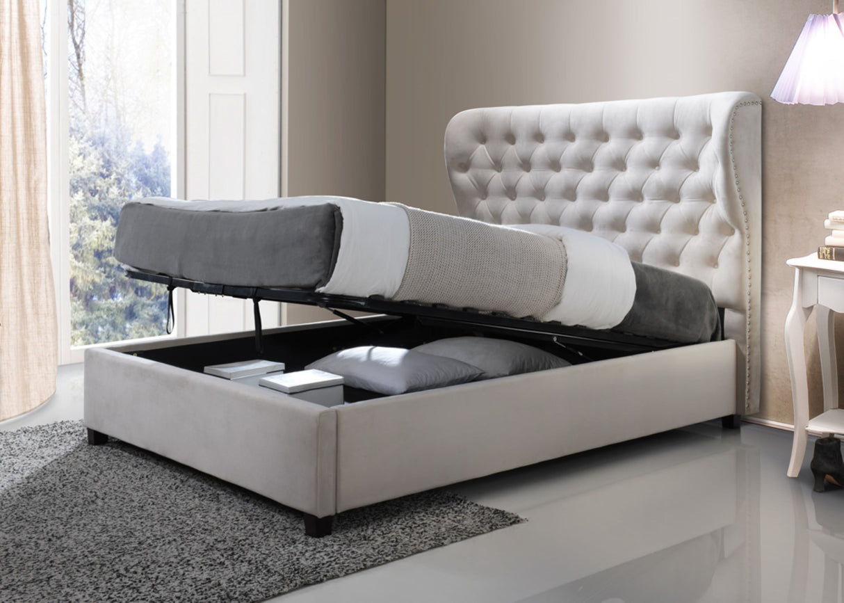 Infinity Cream Upholstered Bed Frame