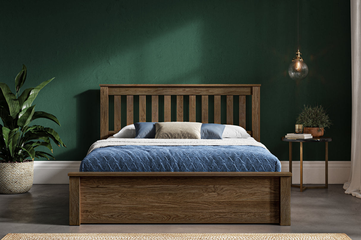 Monaco Solid Oak Ottoman Bed Frame