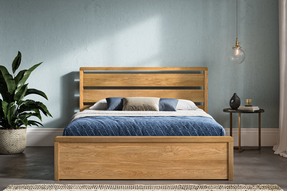 Modena Solid Oak Ottoman Bed Frame