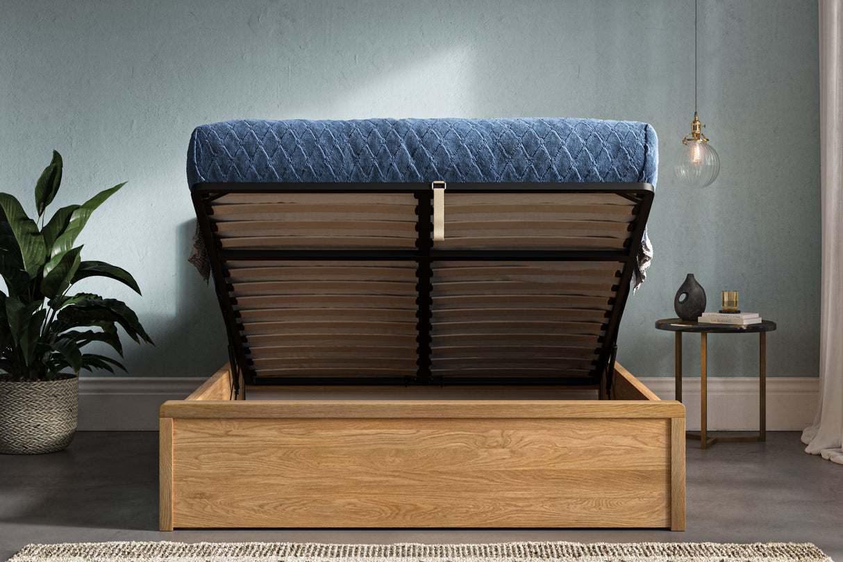 Modena Solid Oak Ottoman Bed Frame