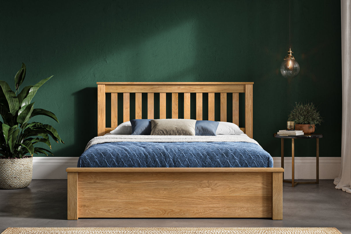 Monaco Solid Oak Ottoman Bed Frame