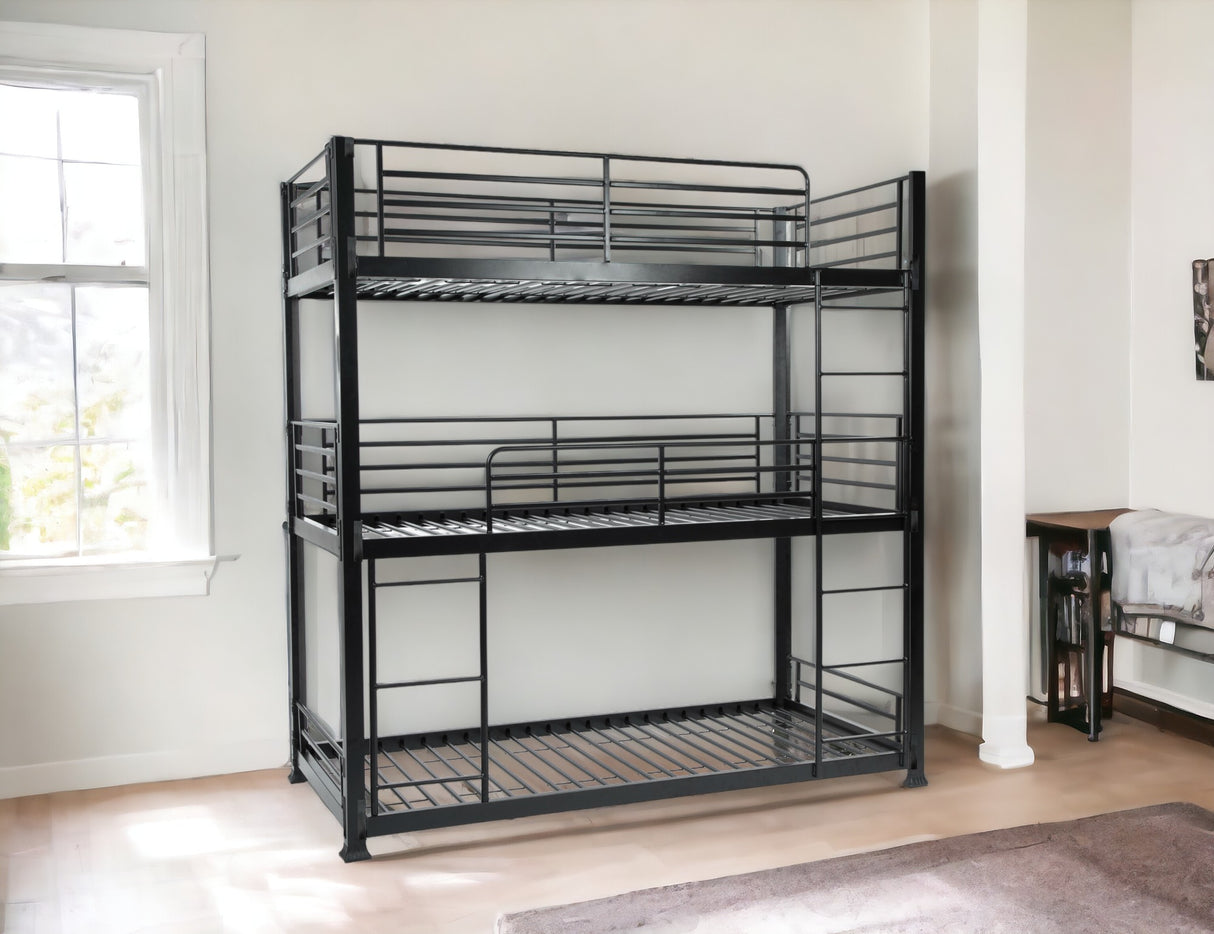 No Bolt 3 Tier Metal Bunk Bed