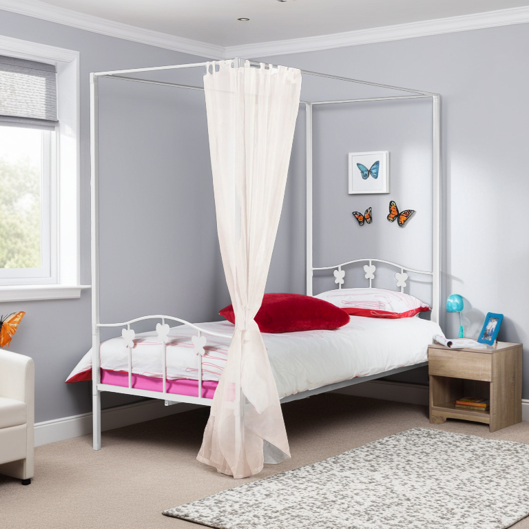 Lyndesy 4 Poster Metal Bed Frame