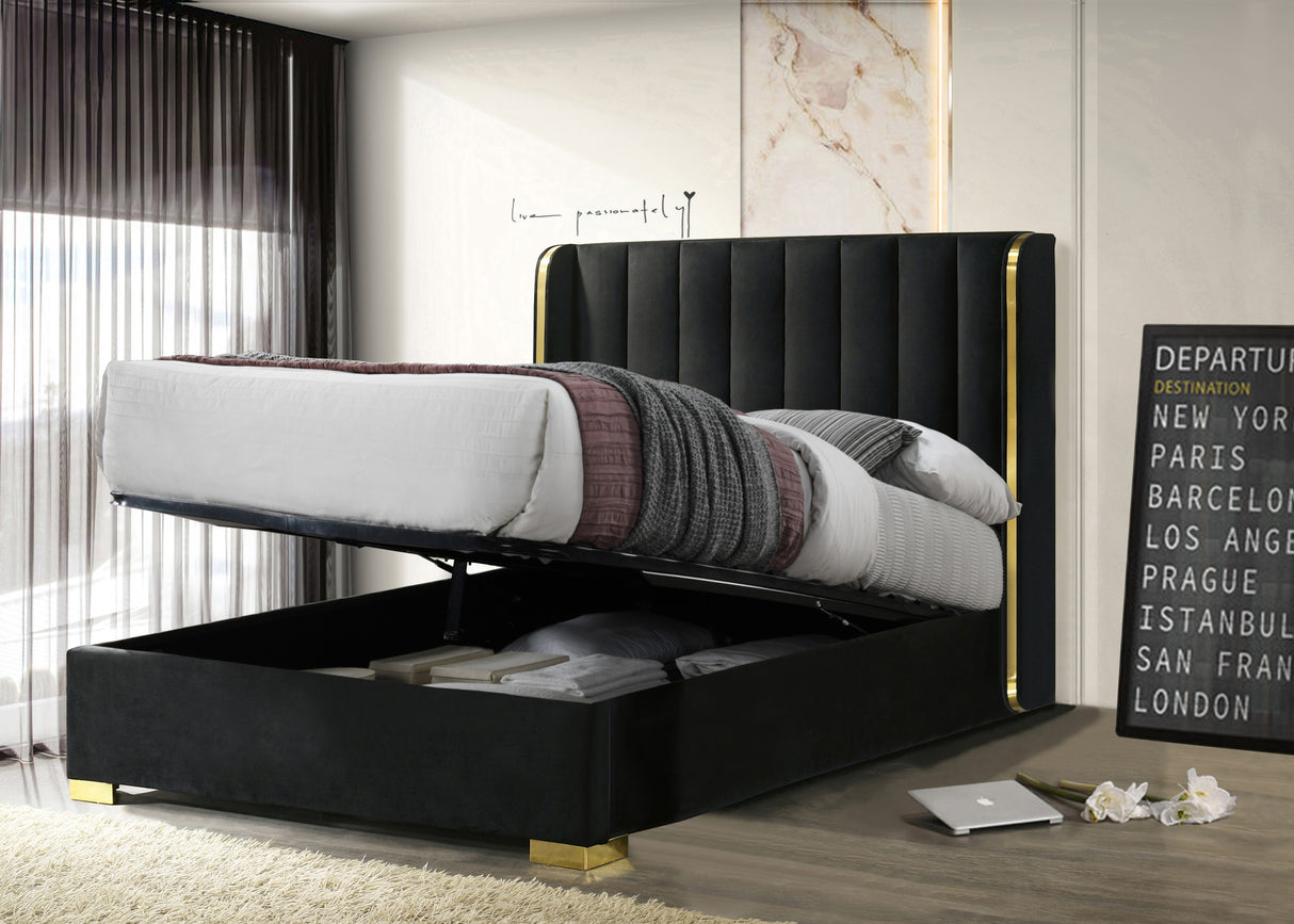 Phoenix Black Upholstered Bed Frame