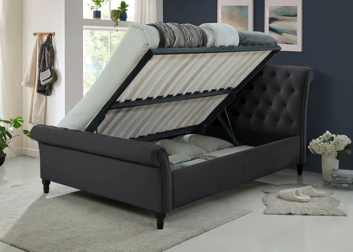 Richmond Grey Upholstered Ottoman Bed Frame