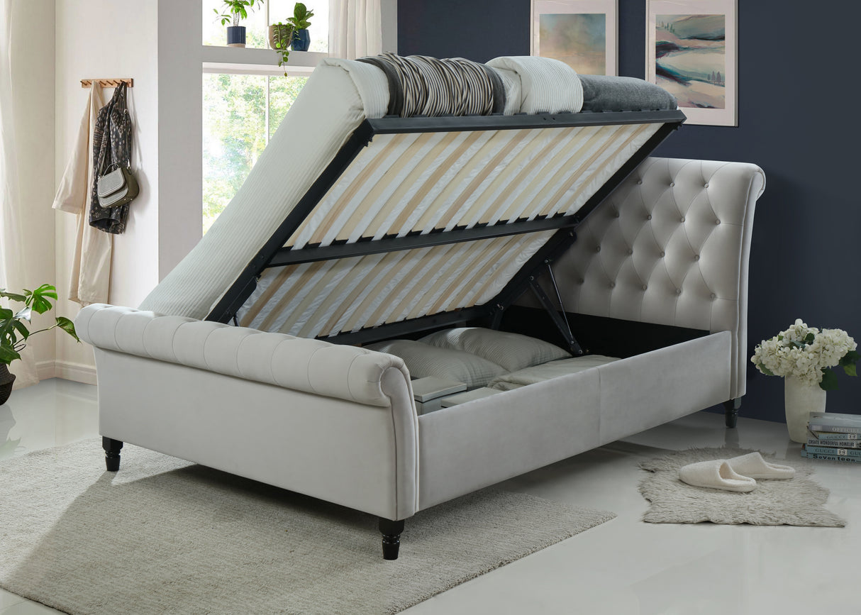 Richmond Grey Upholstered Ottoman Bed Frame