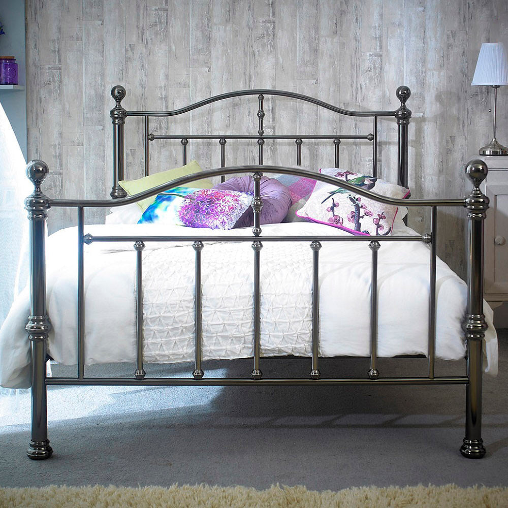 Victoria Black Nickel Metal Bed Frame