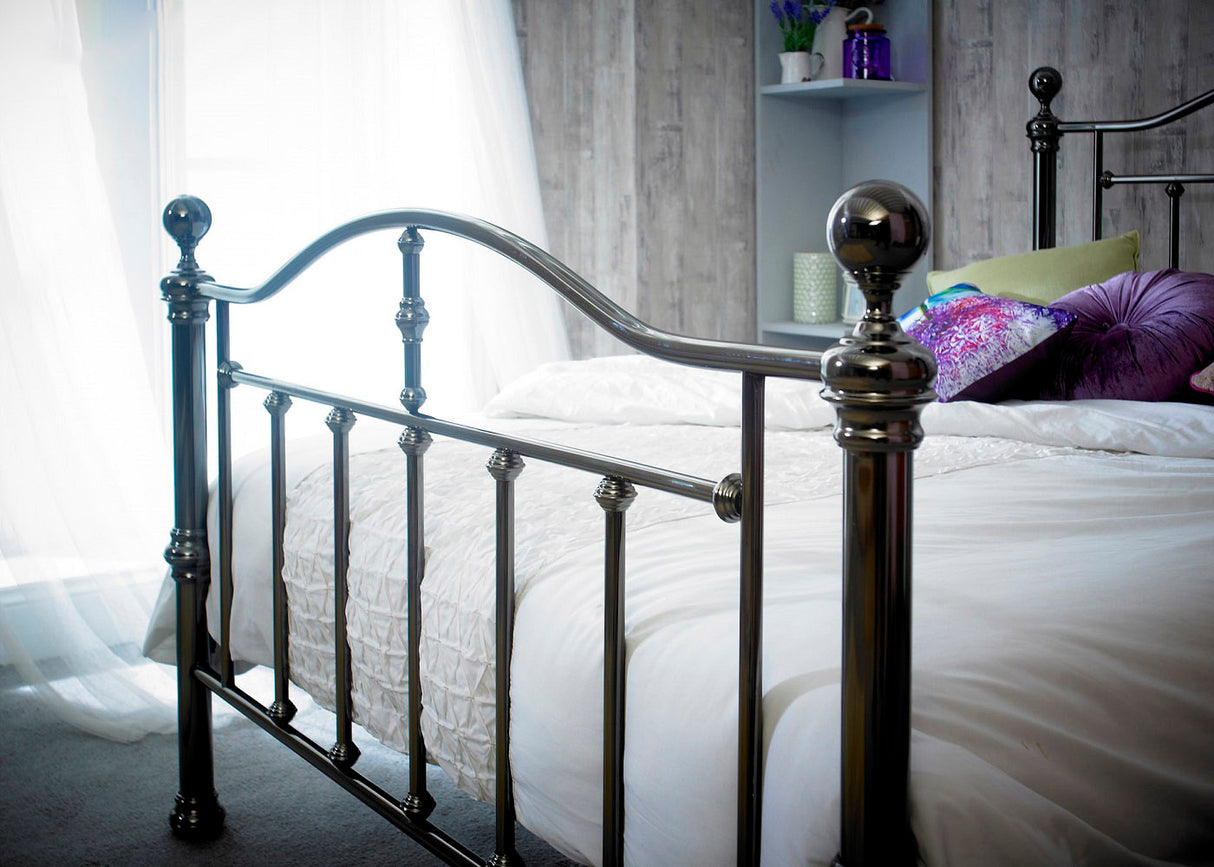 Victoria Black Nickel Metal Bed Frame