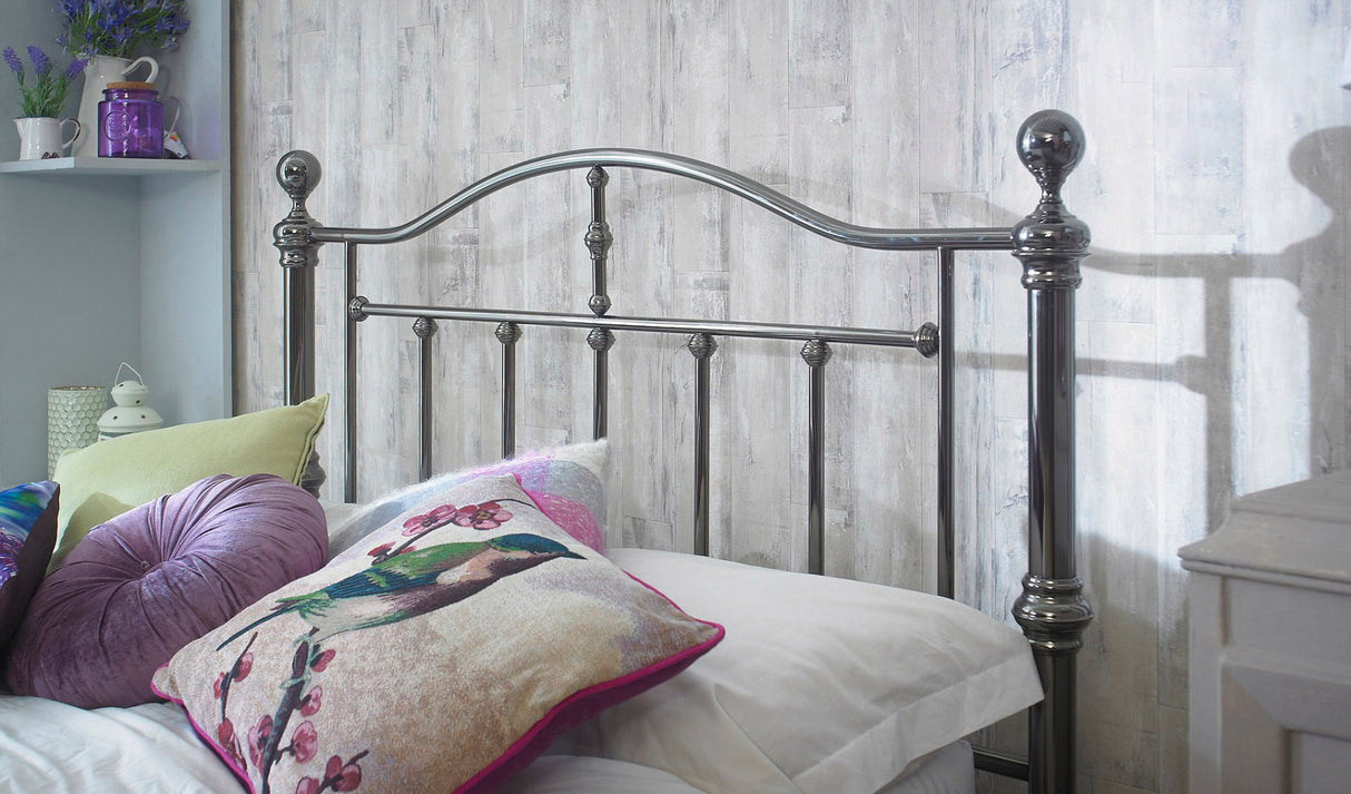 Victoria Black Nickel Metal Bed Frame