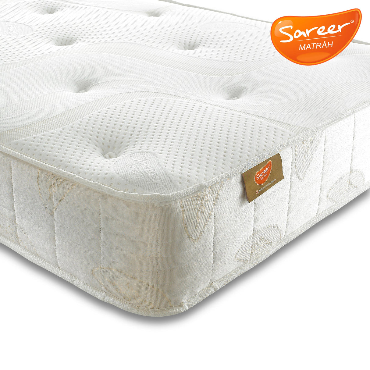 Close up image of a reflex foam open coil mattress.