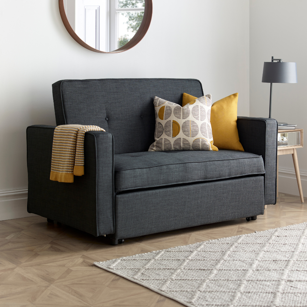 Troy Grey 2 Seater Sofa Bed