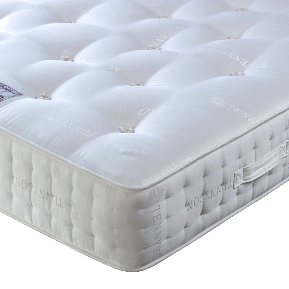 White mattress with quilted surface on a white background