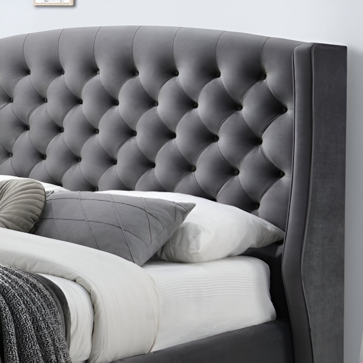 Ambassador Grey Upholstered Bed Frame