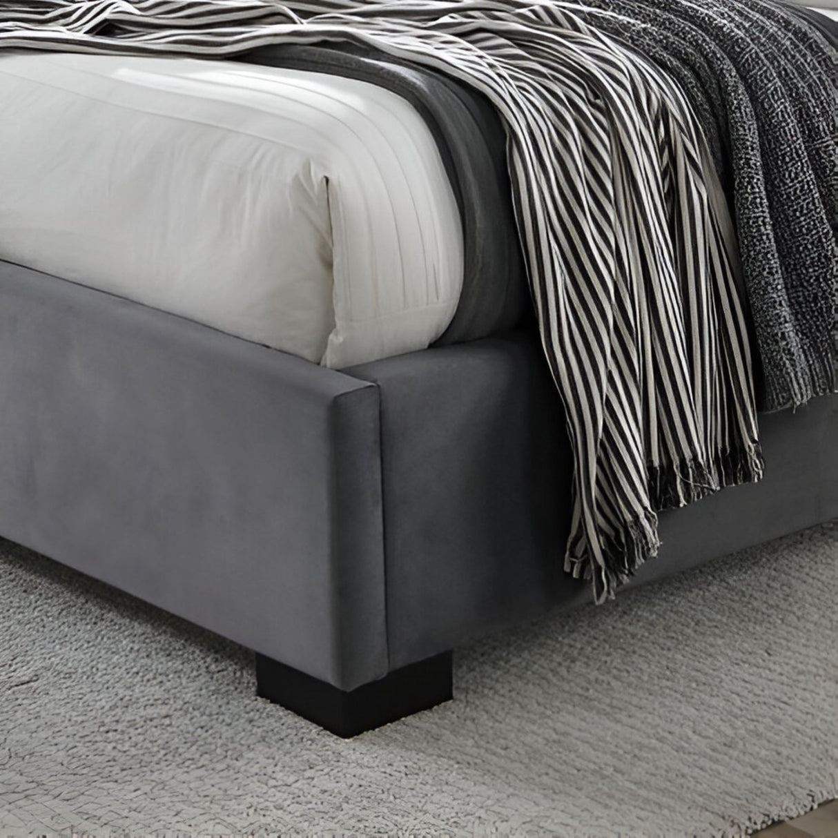 Ambassador Grey Upholstered Bed Frame