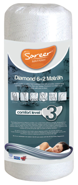 Diamond Memory Foam Mattress 6+2