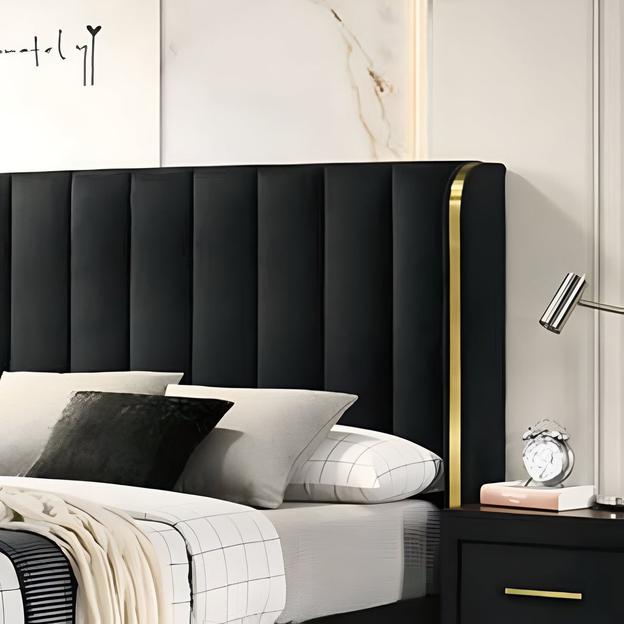 Phoenix Black Upholstered Bed Frame