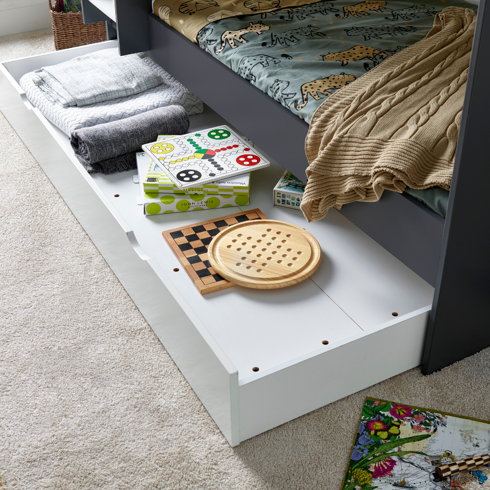 Oliver Grey & White Storage Bunk Bed