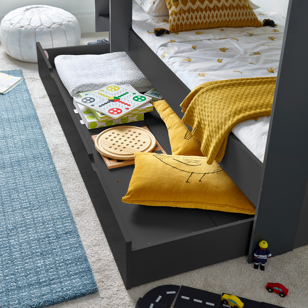 Oliver Onyx Grey Storage Bunk Bed