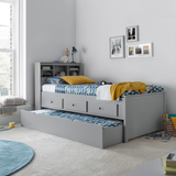 Veera Grey Single Guest Bed with Trundle