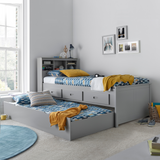 Veera Grey Single Guest Bed with Trundle