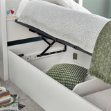 Oscar White Single Wooden Ottoman Bed