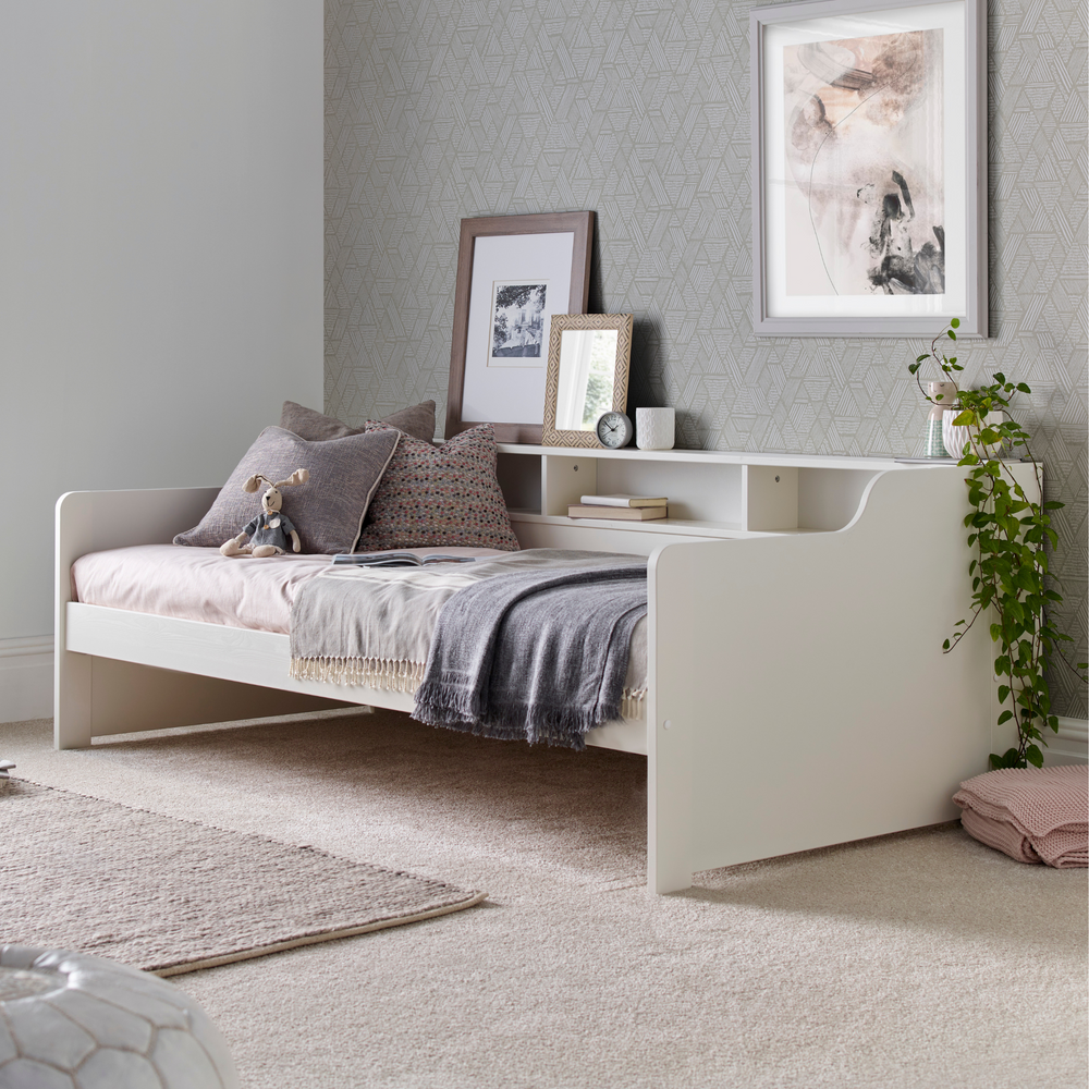 Tyler White Single Guest Bed with Trundle