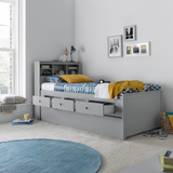 Veera Grey Single Guest Bed with Trundle
