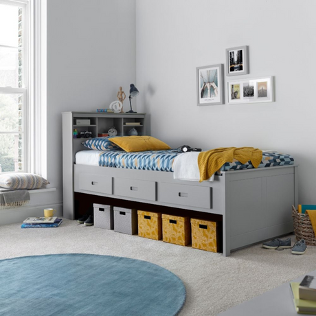 Veera Grey Single Guest Bed with Trundle