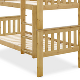 Wooden bunk bed on a white background