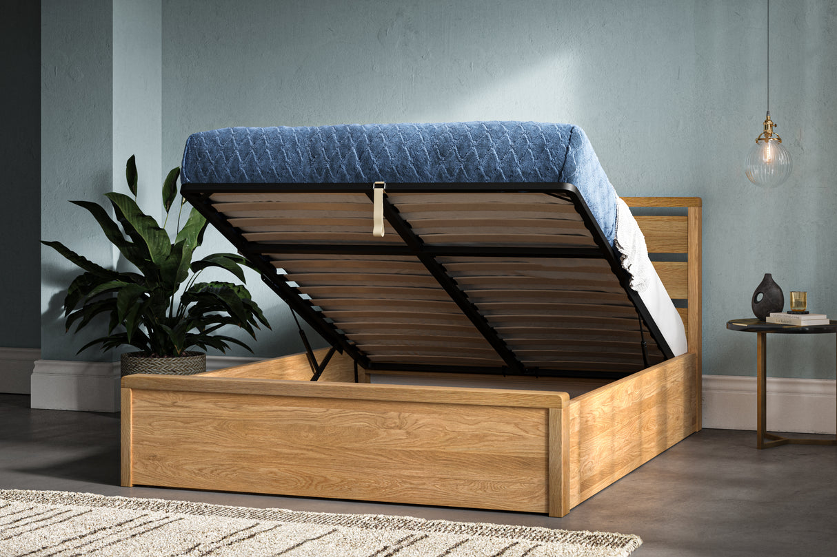 Modena Solid Oak Ottoman Bed Frame
