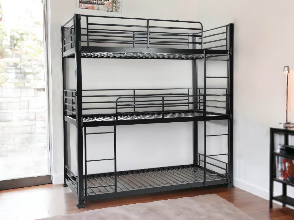 No Bolt 3 Tier Metal Bunk Bed