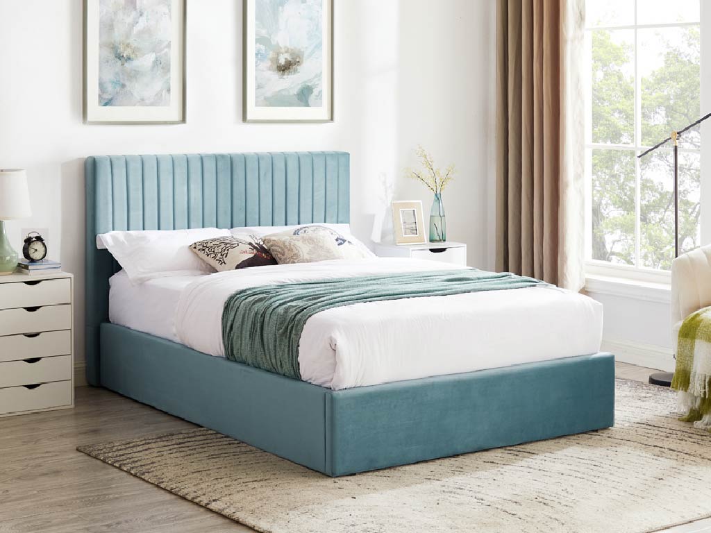 Sky Material Ottoman Bed Frame