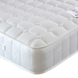 White mattress with a textured surface on a white background
