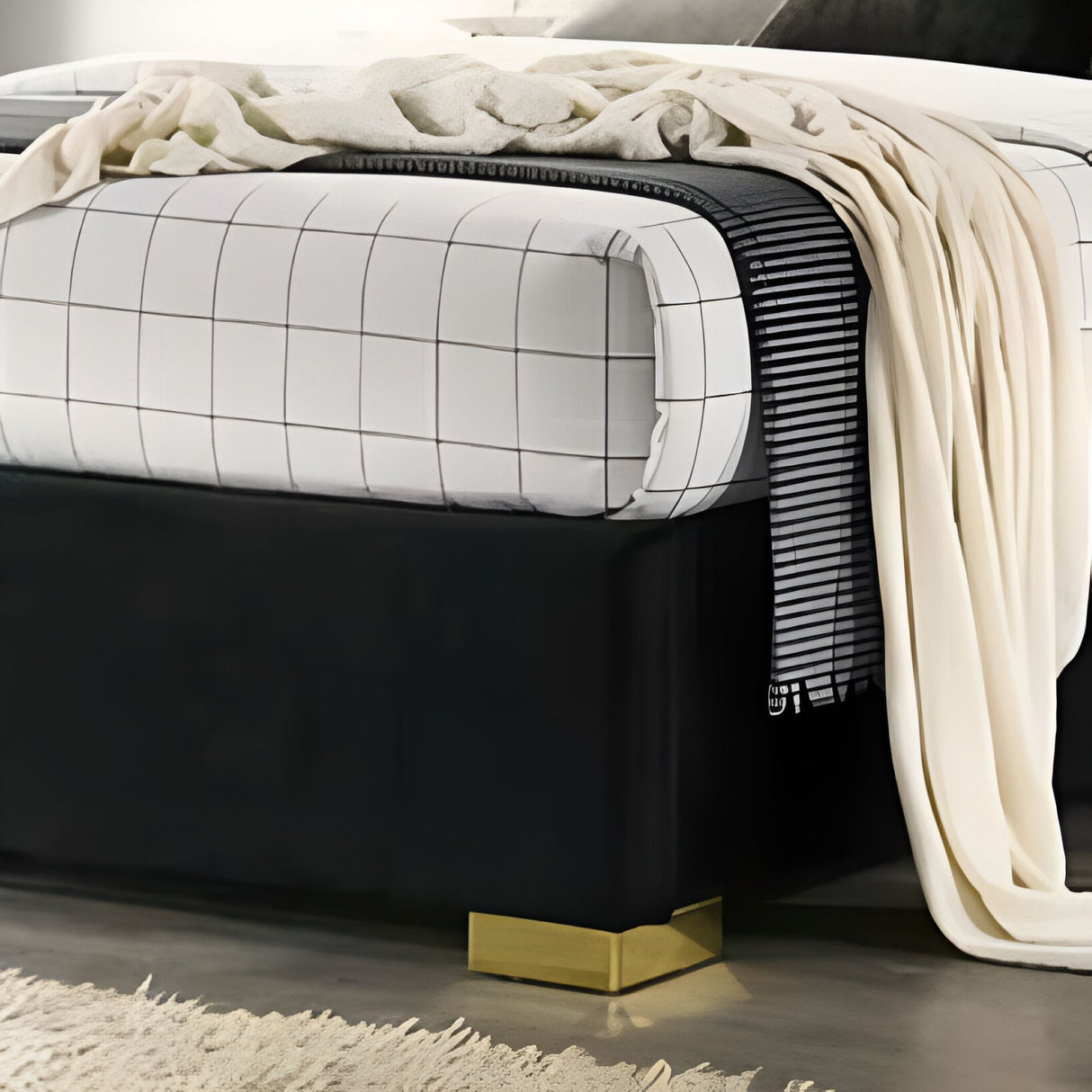 Phoenix Black Upholstered Bed Frame
