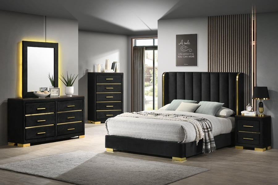 Phoenix Black Upholstered Bed Frame